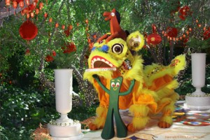 Gumby and Pokeywith Chinese New Year dragon